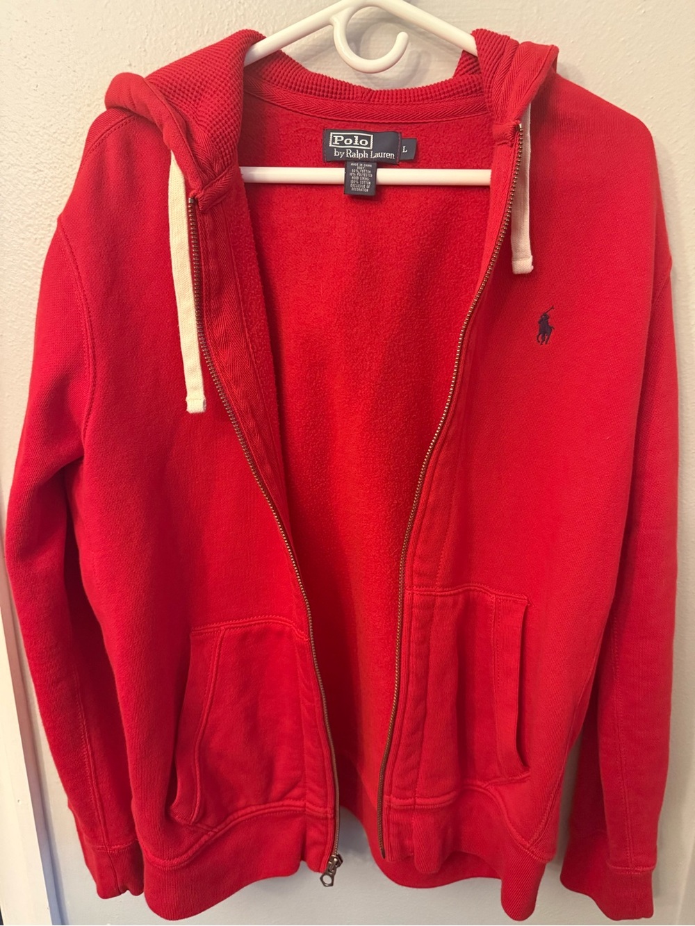 POLO Ralph Lauren Red Zip-up Hoodie - Picture 3 of 6